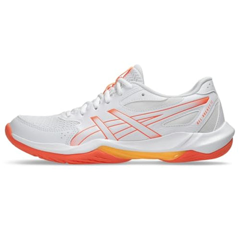 ASICS Women's Gel-Rocket 12 Volleyball Shoes, 8, White/Vivid Coral
