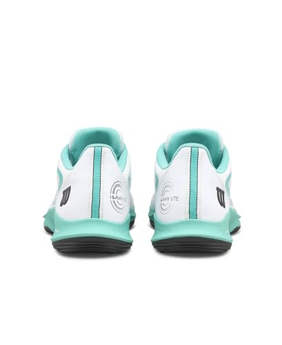 WILSON Hurakn Lite Women's Padel Shoe - White/Turquoise/Black, Size 9.5 US