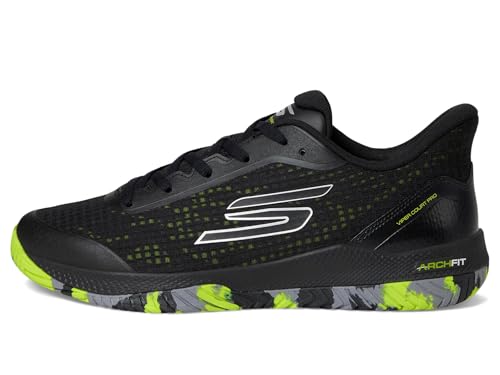 Skechers Men's Viper Court Pro Pickleball Sneaker, Black, 7.5