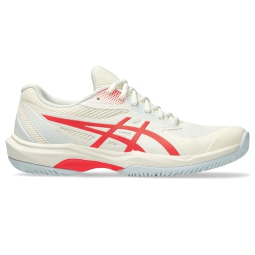 ASICS Women's Game FlyteFoam Pickleball Shoes, 9.5, Cream/Flash RED