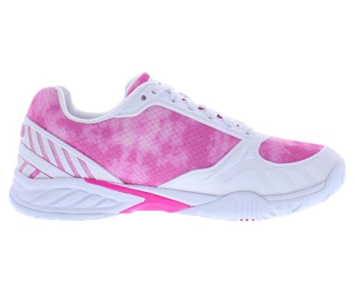 Fila Volley Zone Tie Dye Womens Pickleball Shoe Pink Glo/White/Metallic Silver (us_Footwear_Size_System, Adult, Women, Numeric, Medium, Numeric_6)