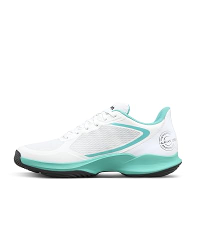 WILSON Hurakn Lite Women's Padel Shoe - White/Turquoise/Black, Size 9.5 US