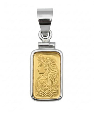 Sterling Silver bezel frame for 1 Gram PAMP Suisse Gold Bar – Lady Fortuna,-Credit suisse, Rosa