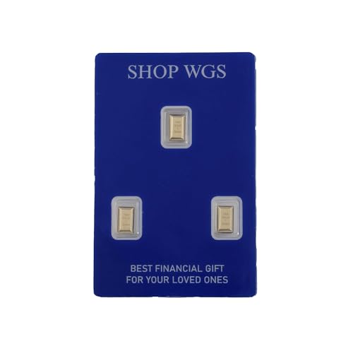 SHOP WGS (Set of 3-3 Gram) 1 Gram Gold Bar 14K Yellow Gold Bullion Bars for Collectible & Value Storage Gifts for Him & Her