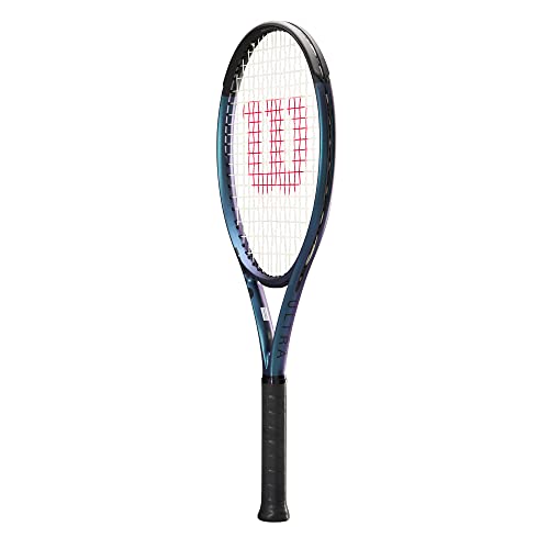 Wilson Ultra 108 v4.0 Performance Tennis Racket - Grip Size 3-4 3/8", Strung with Sensation 16 Natural at Mid Range Tension