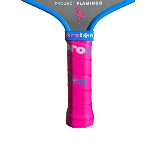 Proton Series Three Project Flamingo Pickleball Paddle - 15mm Velocity Core & Carbon Fiber Face (Blue, Widebody)