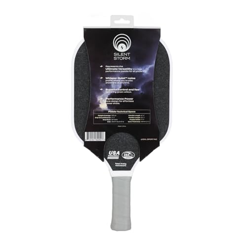 OWL Sport SILENT STORM Pickleball Paddle, 100% USAPA Tournament & League Approved, Max Control Play 16 MM Core, Patented High Performance Surface, Over 50% Noise Reduction, for All Skill Levels