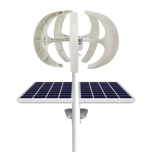 600W Wind Turbine Generators Kit, 24V 5 Blades Vertical Axis Wind Power with Controller, 5 Blades Lantern Motor Vertical Axis Windmill for Home, Camping, -40～80℃ Working Temperature