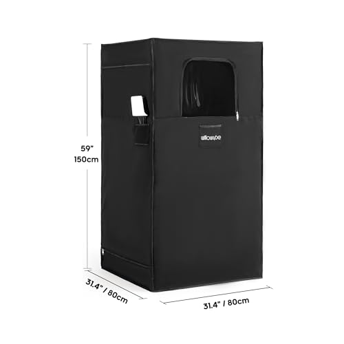 WILLOWYBE Portable Infrared Sauna for Home with 6 Heating Plates, Sauna Tent, Foot Heating Pad and LED Warm Light, Dry Infrared Sauna Box for Full Body, Personal Home Spa