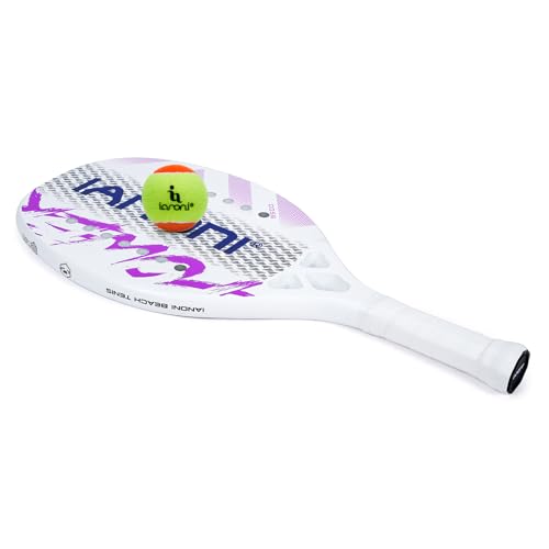 Beach Tennis Racket Carbon Fiber with EVA Memory Foam Core Tennis Paddles Set of 2 Paddle and 3 Balls(2Pcs,White)