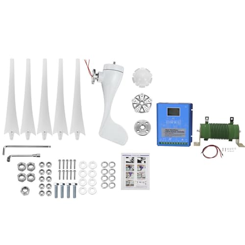 3000W Wind Turbine Generator 12V 24V 48V Windmill With MPPT Controller Power Supply Kit Solar Complementary Permanent Magnet Wind Turbine Generator Home Project Use Street Lighting ( Color : 48V )