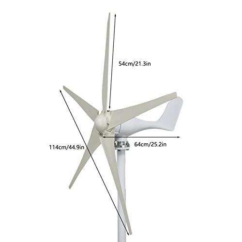 Wind Turbine Generator Kit 1200W 5 Blade Wind Generator for Home Use 12V 800RPM Wind Power Generator Kit with Controller Windmill Generator Wind Turbines for Solar Wind System