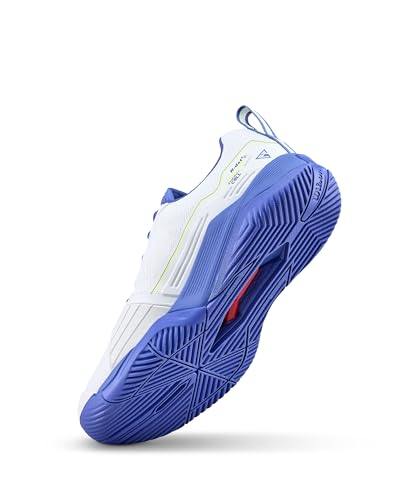 WILSON Rush Pro 4.5 Men's Tennis Shoe - White/Amparo Blue/Safety Yellow, Size 9.5 US