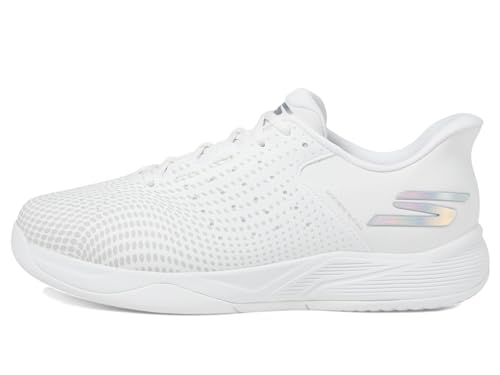 Skechers Women's Viper Court Reload Hands Free Slip-Ins Pickleball Sneaker, White, 9 Wide