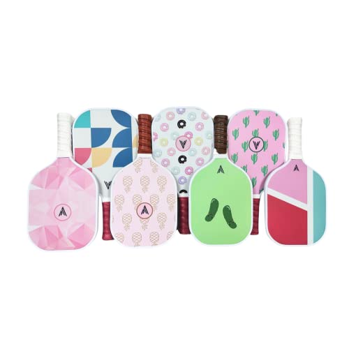 Carbon Fiber Pickleball Paddles with Cushion Comfort - Cactus Design Pickleball Paddle Cushion Grip with Polypropylene Honeycomb Core, Lightweight Adult Paddles with Paddle Cover