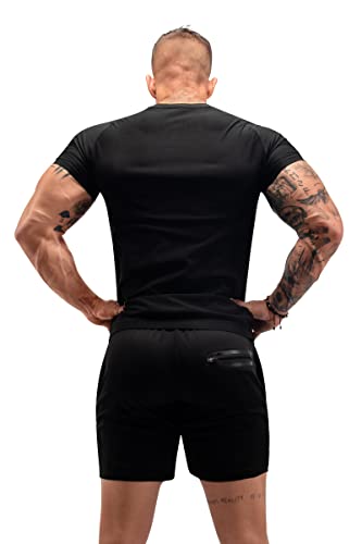 FUXERT Sauna Shirt for Men Sweat Sauna Suit for Gym Exercise Compression Shirt Workout Shapewear (SOBK L)