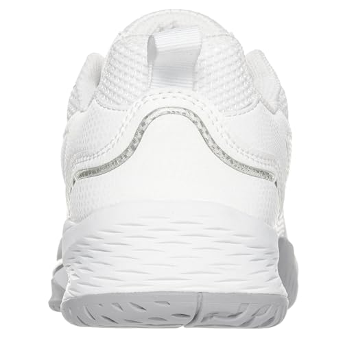 Sisttke Women's Badminton Pickleball Shoes Lightweight Breathable Non-Slip Court Sneakers for Tennis Racquetball Training White/Silver