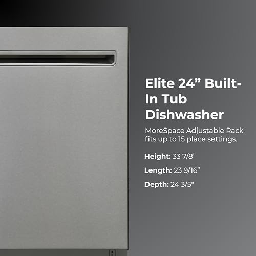 Kenmore Elite 24" Built-In Dishwasher - UltraWash Plus, TurboDry, QuietWash, SmartWash & TurboFlex Third Rack - 15 Place Settings - 42 DBA - ENERGY STAR Certified - Stainless Steel