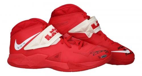 LeBron James NBA Finals Game Used Signed Sneakers UDA 1/1 Photo Matched - Autographed NBA Sneakers