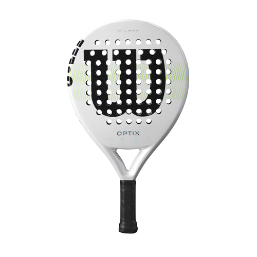 Wilson Optix V1 Padel Racket - White/Green, Grip Size 2-4 1/4"
