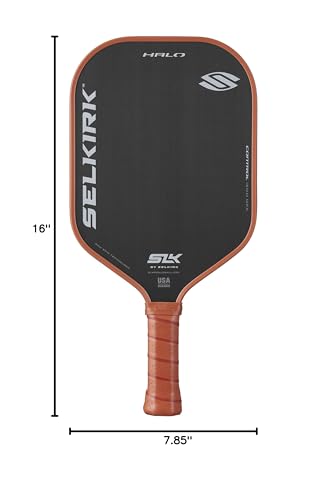 Selkirk Sport SLK Halo Raw Carbon Fiber Pickleball Paddle | Designed in The USA | Choose The T700 Raw Carbon Fiber Power, 18k Ultraweave Control, or Aramid Fiber Linkweave Thermoformed Pro
