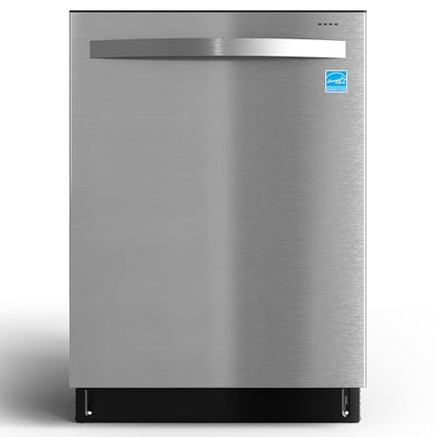 SUNVIVIPRO 24" Built-in Dishwasher, Stainless Steel Dishwasher Machine with Adjustable Racks, 14–16 Place Settings Large Capacity Dish Washer, 8 Wash Programs, Energy Star Certified, Sliver