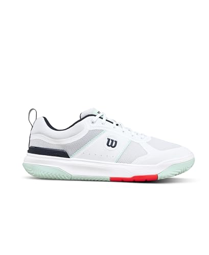 WILSON Pickle Pro Men's Pickleball Shoe - White/Bay/Fiery Coral, Size 9.5