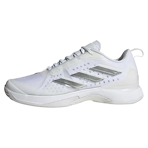adidas Women's Avacourt Sneaker, White/Silver Metallic/White, 7.5