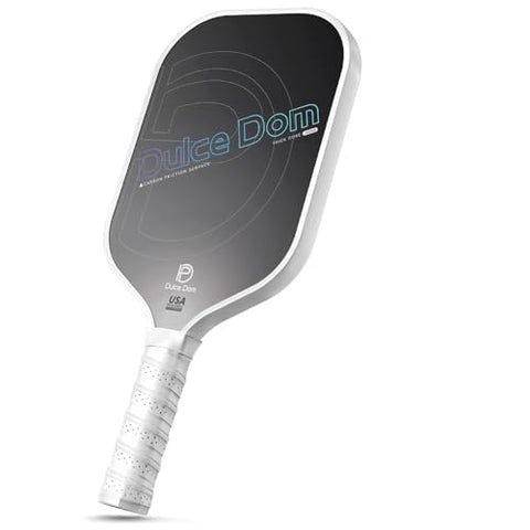 DULCE DOM Professional Carbon Fiber Pickleball Paddle with 16mm Honeycomb Core, Non-Slip Handle and Larger Sweet Spot, Lightweight Precision Pickleball Racket for High Spin & Powerful Shots, Black