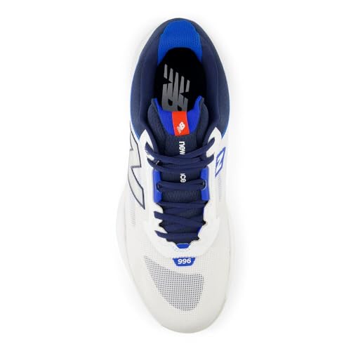 New Balance Men's FuelCell 996 V6 Tennis Shoe, White/Team Navy, 10 M