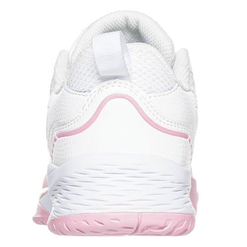 Sisttke Women's Badminton Pickleball Shoes Lightweight Breathable Non-Slip Court Sneakers for Tennis Racquetball Training White/Pink