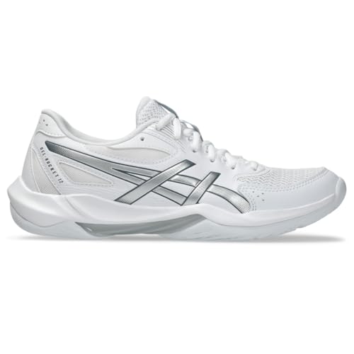 ASICS Women's Gel-Rocket 12 Volleyball Shoes, 8.5, White/Pure Silver