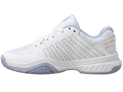 K-Swiss Women's Court Express Pickleball Shoe, White/Heather/Peach Fuzz, 8.5 M