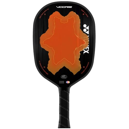 YONEX VCORE Plus Midweight 7.4" Width Black Pickleball Paddle with 5" Length Grip | PP Honeycomb Core, Glassfiber, Microparticle Coating & Carbon Fiber | for Beginner-Intermediate