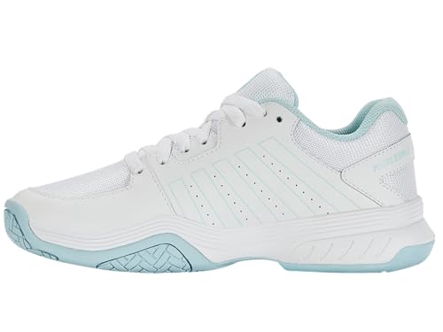K-Swiss Women's Court Express Pickleball Shoe, White/Blue Glow, 8.5 M