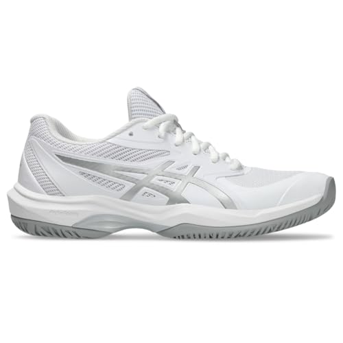 ASICS Women's Game FlyteFoam Tennis Shoes, 7.5, White/Pure Silver
