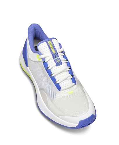 WILSON Intrigue Tour Women's Tennis Shoe - White/Amparo Blue/Safety Yellow, Size 8.5 US