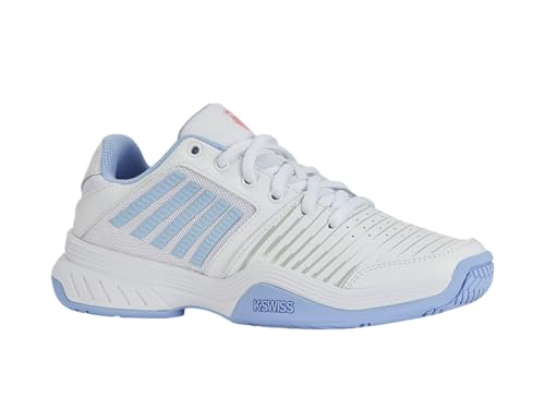 K-Swiss Women's Court Express Tennis Shoe, White/Open Air/Strawberry Ice, 10 M