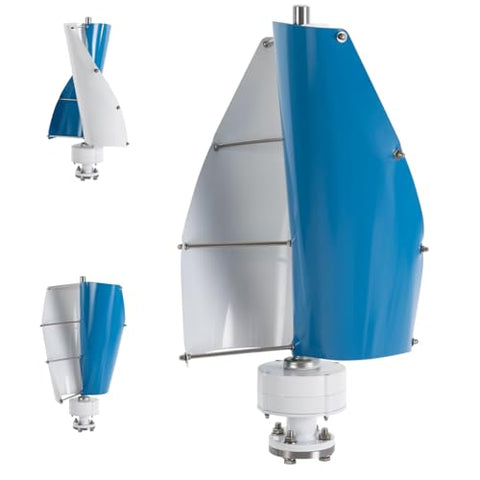 Wind Turbine Wind Turbine Generator Kit Vertical Axis Wind Turbine Generator with Controller and 2 Blades Automatic Wind Direction Adjustment for Home, Yacht, Gazebo 500W 12V