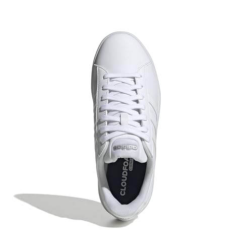 adidas Women's Grand Court, White/Iron Metallic, 7.5