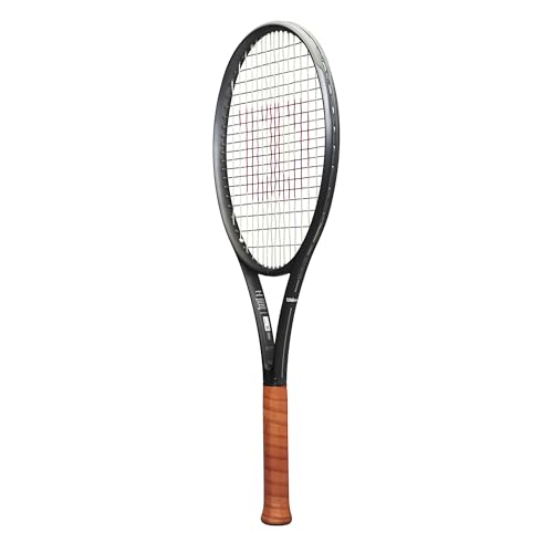 Wilson RF 01 Pro Strung Performance Tennis Racket - Grip Size 3-4 3/8", Strung with Sensation 16 Natural at Mid Range Tension