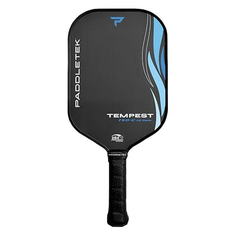 Paddletek Tempest TKO-C - Professional Pickleball Paddles with Polymer Honeycomb Core - PT-700 Unidirectional Carbon Fiber – Torsional Weighting & High Tack Performance Grip - USAPA Approved - Riptide