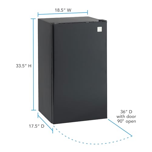 Avanti 3.3 Cu. Ft. Mini Fridge Compact Refrigerator with Adjustable Temperature, Removable Shelves, Chiller Compartment wiith Flush-Back Design, 3.3 cu.ft., Black
