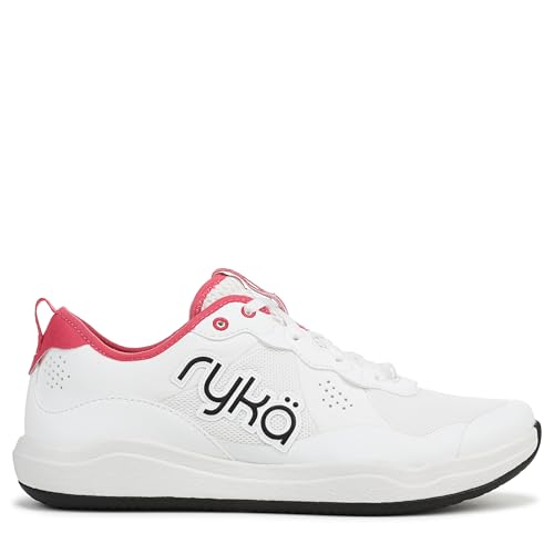Ryka Womens Court Agility Cross Training Shoes White/Popstar Pink 8 W