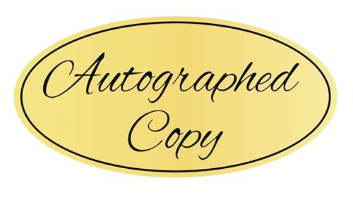 Autographed Copy Stickers,1x2 inch 500pcs Oval Gold Autographed Copy Stickers,Book Signing Sticker