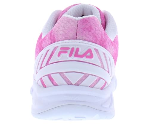 Fila Volley Zone Tie Dye Womens Pickleball Shoe Pink Glo/White/Metallic Silver (us_Footwear_Size_System, Adult, Women, Numeric, Medium, Numeric_6)