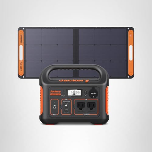 Jackery Solar Generator 300, 293Wh Backup Lithium Battery with 1XSolar Panel SolarSaga 100W, 110V/300W Pure Sine Wave AC Outlet for RV Outdoors Camping Travel Blackout