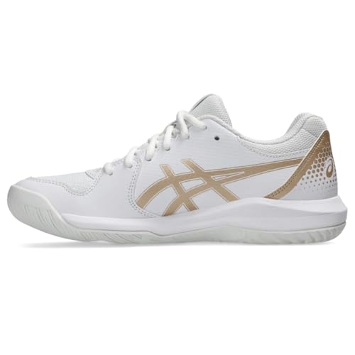 ASICS Women's Gel-Dedicate 8 Pickleball Shoes, 7.5, White/Champagne