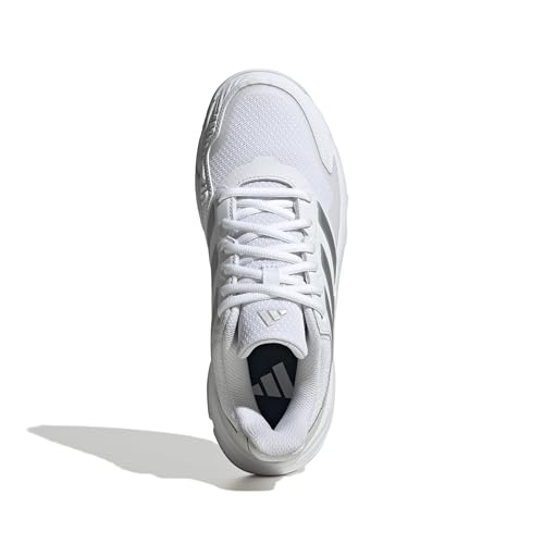 Adidas Women's CourtJam Control 3, White/Silver Metallic/Grey, 11