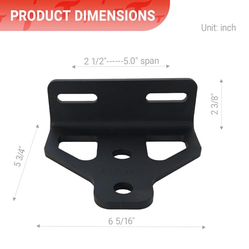 REDTEE Heavy Duty Zero Turn Lawn Mower Hitch-8mm Thick Steel, Bolt on Trailer Hitch, Universal Fit for 2.5"-5.0" Hole Centers, Versatile Chain Slot Design, 2" Hitch Ball & Bolt Hardware Included